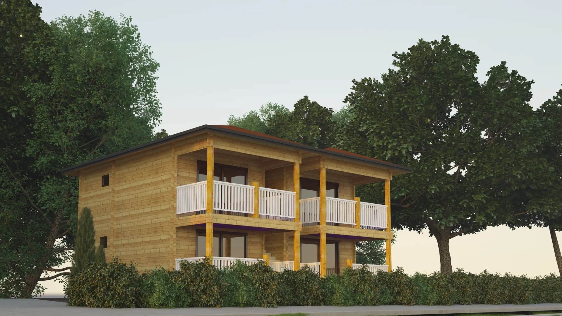 Pine Wood Two Storey Wooden Resort - 007
