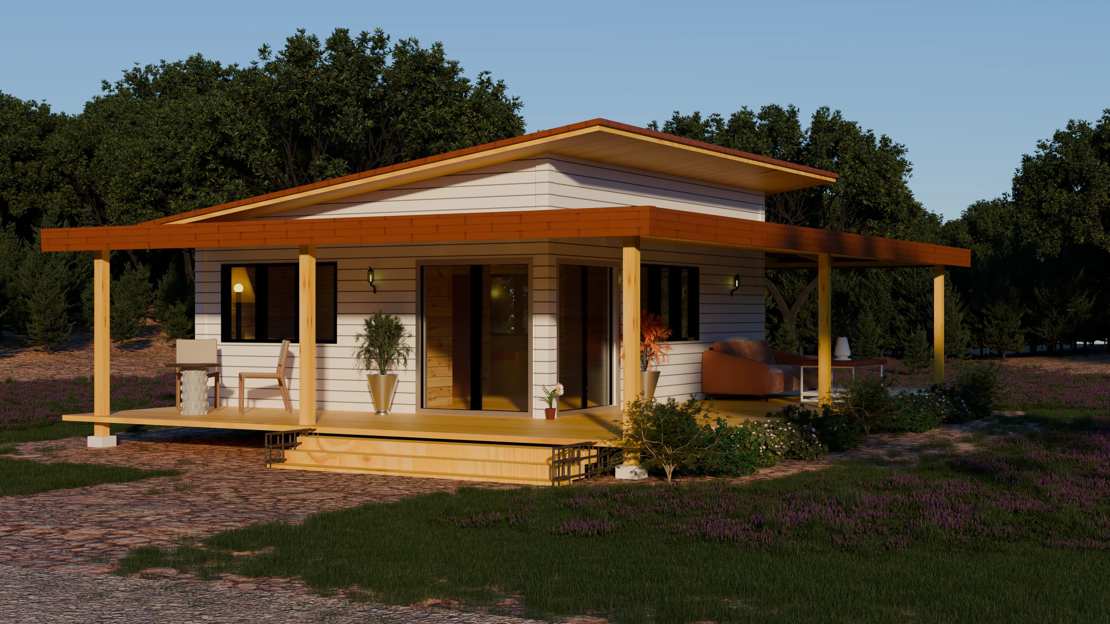 Traditional Resort Cottage Design 002